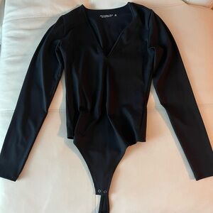 Abercrombie & Fitch Black Long Sleeve Bodysuit
